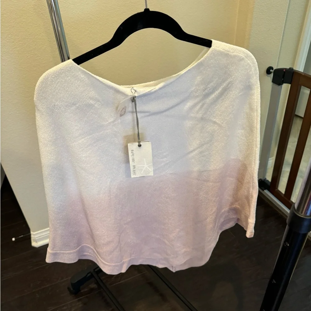 Barefoot Dreams Ocean Breeze Poncho Ombre Rose Mist Cozy Chic Ultra Lite OS - Picture 3 of 4